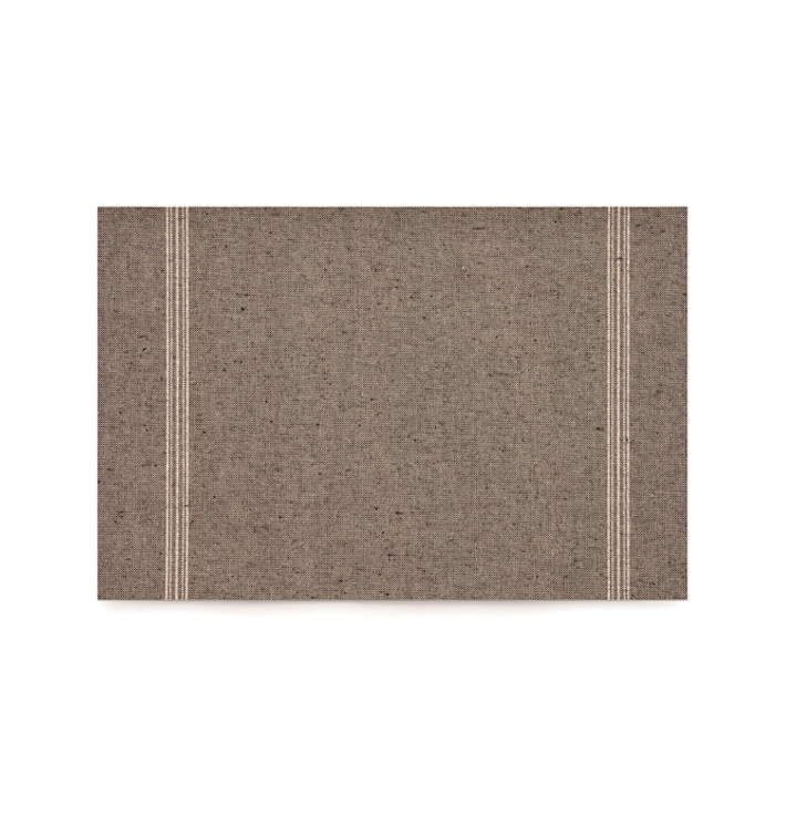 Cotton Placemat "Day Drap" Dark Brown 32x45cm (12 Units) 