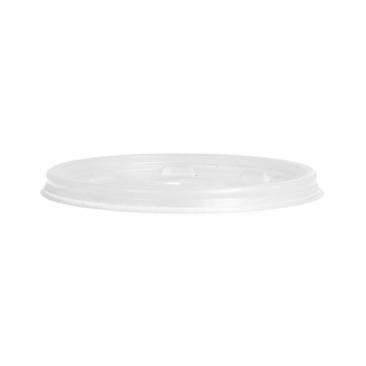 Plastic Lid with Straw Slot PS Ø8,9cm for Foam Cup (100 Units)