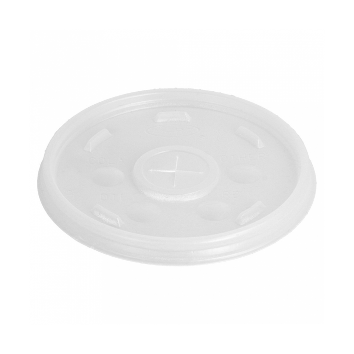 Plastic Lid with Straw Slot PS Ø8,9cm for Foam Cup (1000 Units)