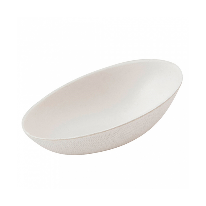 Sugarcane Mini Bowl Oval Shape White 8x5cm (500 Units)