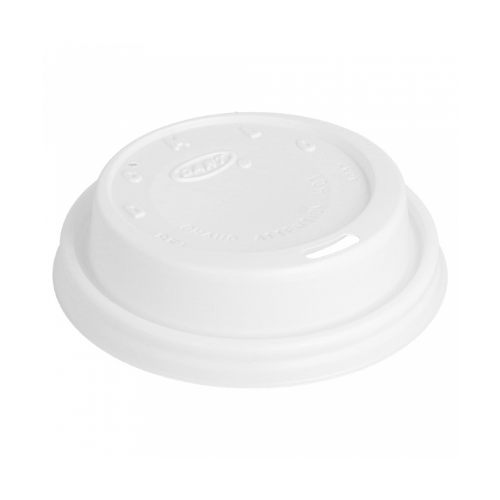 Plastic Lid PS "Cappuccino" White Ø8,1cm (100 Units)  