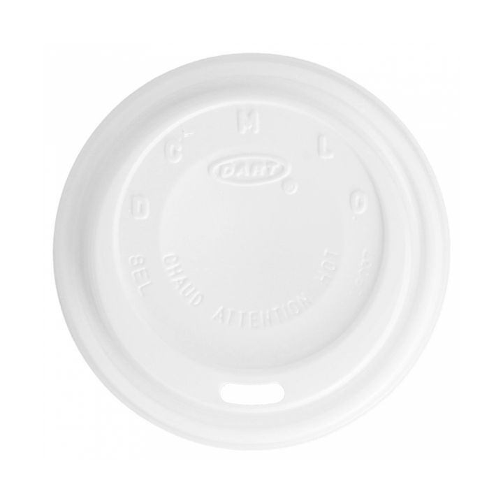 Plastic Lid PS "Cappuccino" White Ø8,1cm (100 Units)  