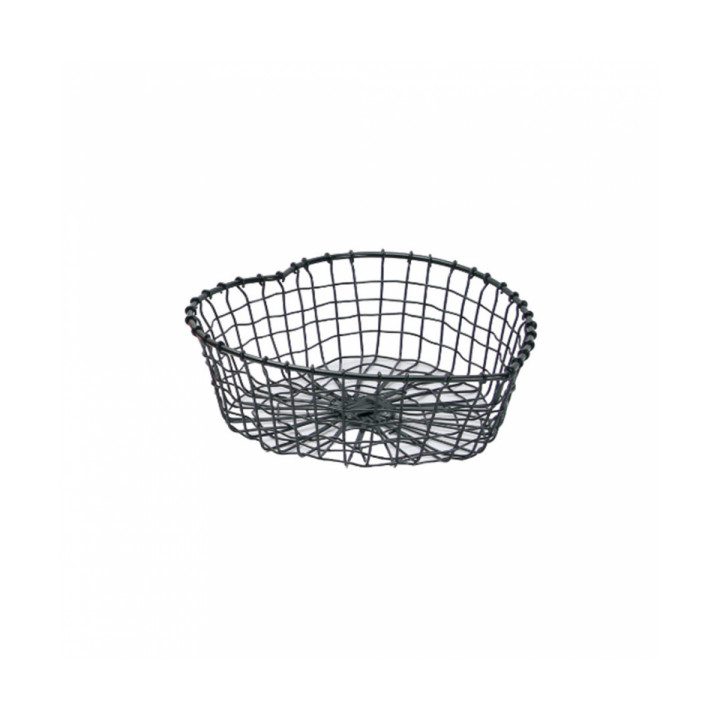 Serving Basket Containers Steel Heart Shape Black 28x27x9cm (6 Units)