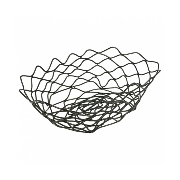 Basket Containers Steel Oval Shape Black 24x15,2x7cm (6 Units)