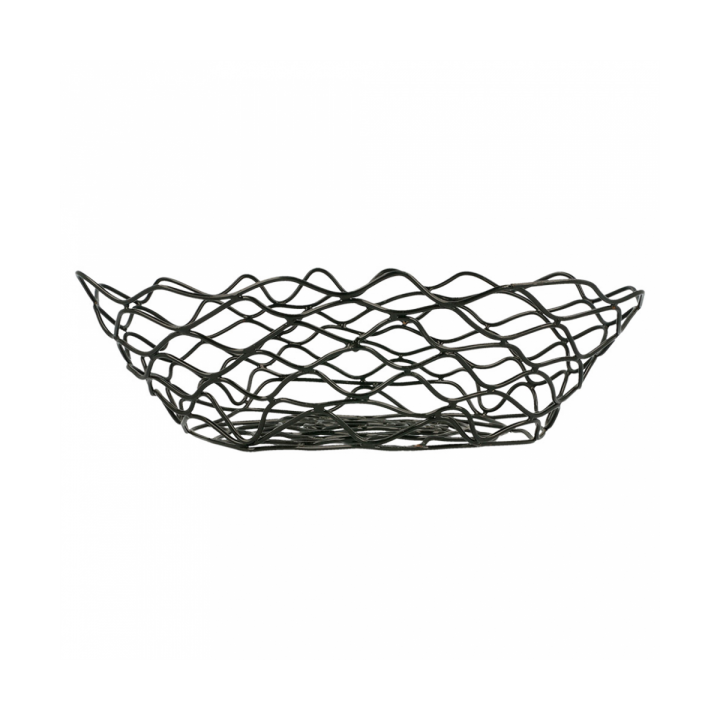 Basket Containers Steel Oval Shape Black 24x15,2x7cm (6 Units)