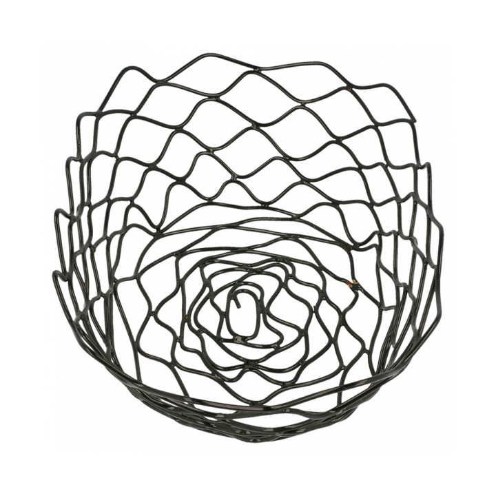 Basket Containers Steel Oval Shape Black 24x15,2x7cm (6 Units)