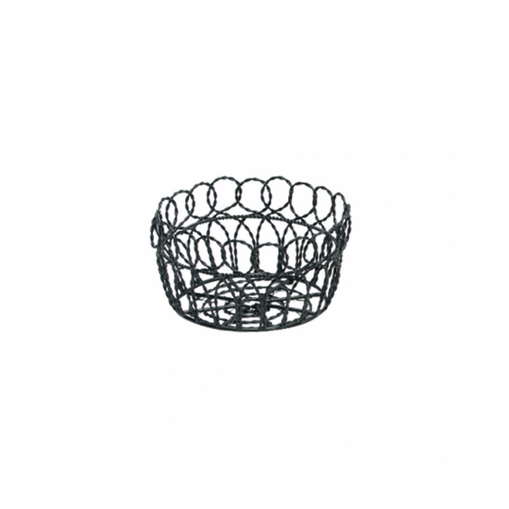 Basket Containers Steel Round Shape Black Ø19x10cm (1 Unit) 