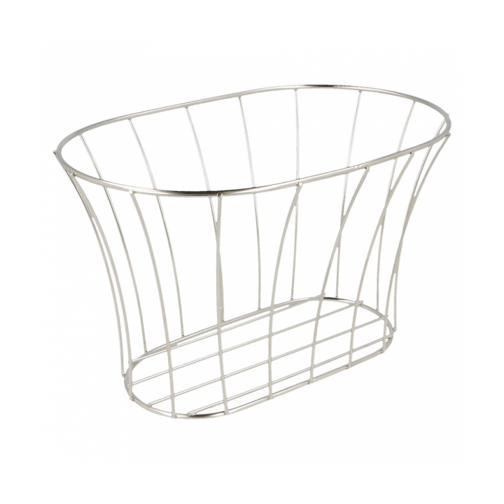 Basket Containers Steel Oval Shape Silver 21x12,7x12,7 (12 Units)