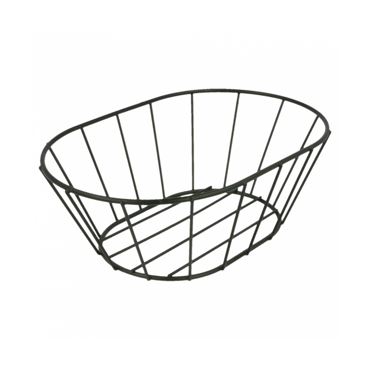 Basket Containers Steel Oval Shape Black 21,6x14x7,6cm (1 Unit) 