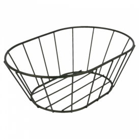 Basket Containers Steel Oval Shape Black 21,6x14x7,6cm (24 Units)