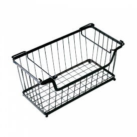 Basket Containers Steel with Handles Stackable Black 33x27,5x22,7cm (1 Unit) 