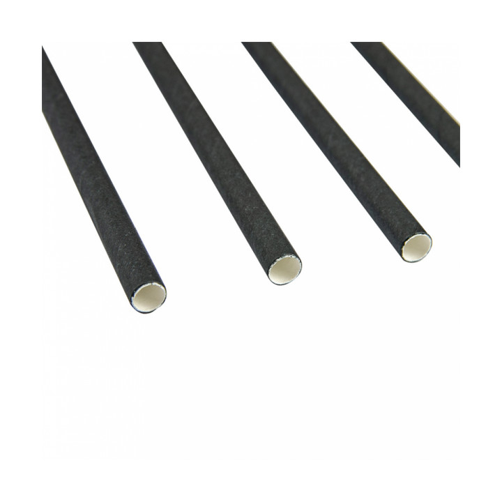 Paper Straw Straight Black Ø0,6cm 20cm (3.000 Units)