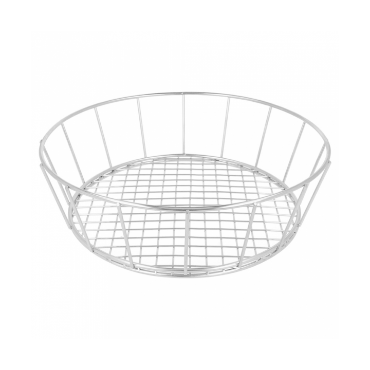 Basket Containers Steel Round Shape Silver Ø24,1x7cm (1 Unit) 