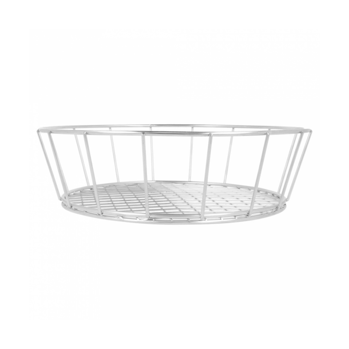Basket Containers Steel Round Shape Silver Ø24,1x7cm (1 Unit) 