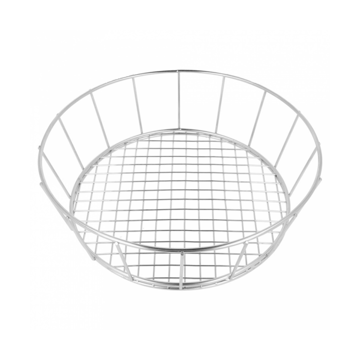 Basket Containers Steel Round Shape Silver Ø24,1x7cm (1 Unit) 