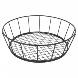 Basket Containers Steel Round Shape Black Ø24,1x7cm (1 Unit) 