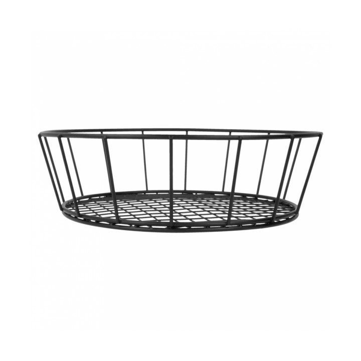 Basket Containers Steel Round Shape Black Ø24,1x7cm (1 Unit) 