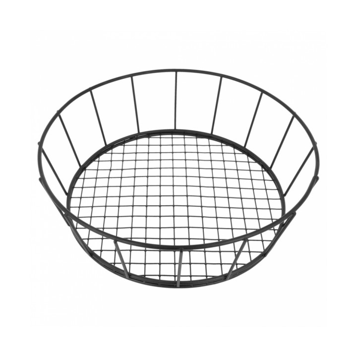 Basket Containers Steel Round Shape Black Ø24,1x7cm (12 Units)