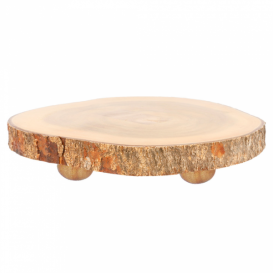 Wooden Serving Platter Round shape Ø23x3,5cm (6 Units)