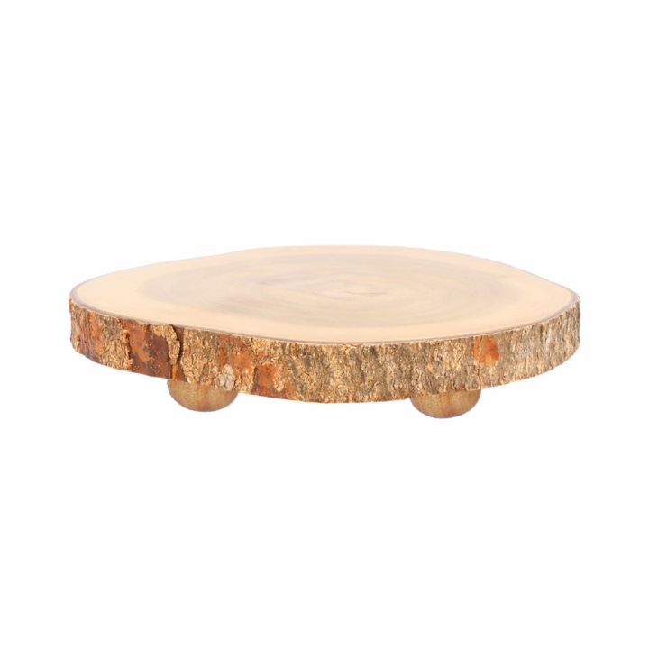 Wooden Serving Platter Round shape Ø23x3,5cm (6 Units)