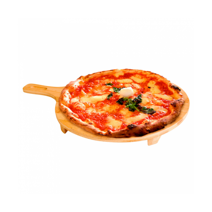 Bamboo Serving Platter with Handle Round shape Ø29x2,5cm (1 Unit) 