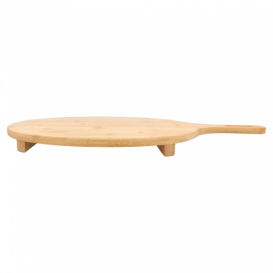 Bamboo Serving Platter with Handle Round shape Ø29x2,5cm (10 Units)