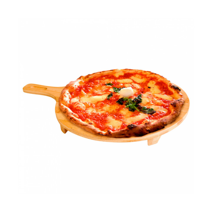 Bamboo Serving Platter with Handle Round shape Ø29x2,5cm (10 Units)