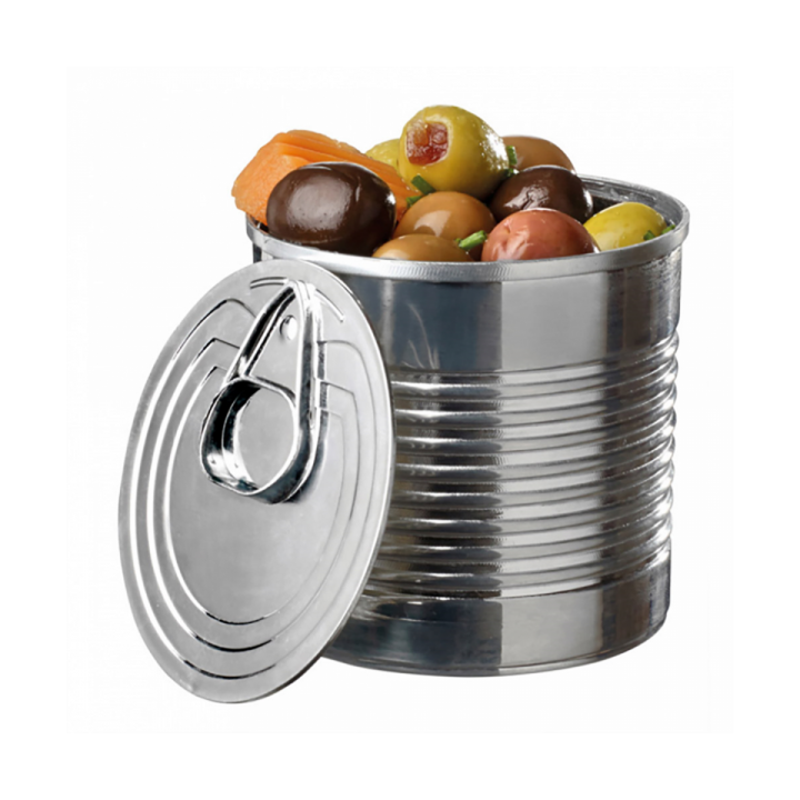 Tasting Plastic Tin Can PS Silver 220ml Ø7,4x7,3cm (100 Units)