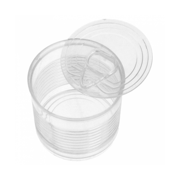 Tasting Plastic Tin Can PS Clear 60ml Ø5,1x4,8cm (200 Units)