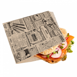 Paper Food Bag Grease-Proof Opened L Shape "Times" 16x16,5cm (500 Units)  