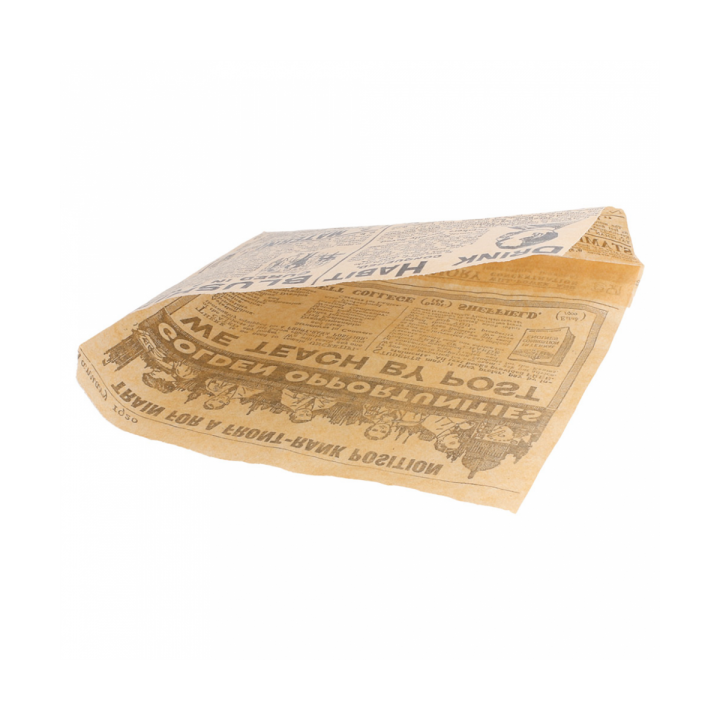 Paper Food Bag Grease-Proof Opened L Shape "Times" 16x16,5cm (5000 Units)