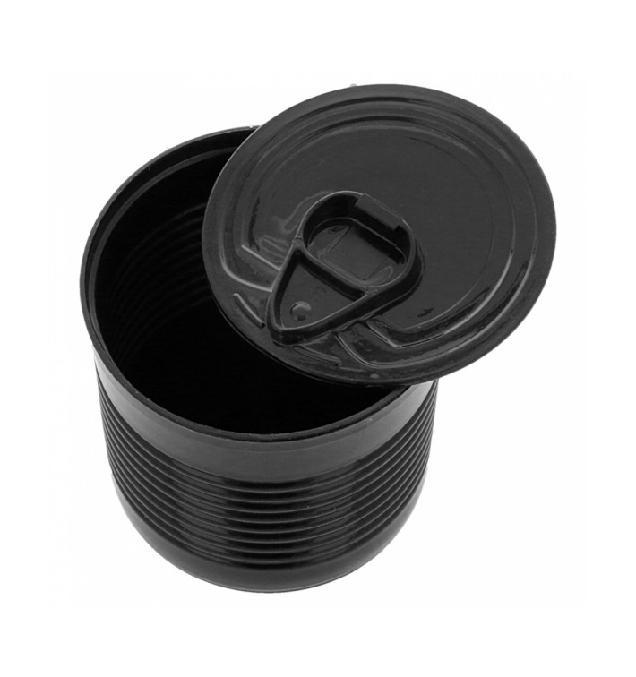 Tasting Plastic Tin Can PS Black 220ml Ø7,4x7cm (20 Units) 