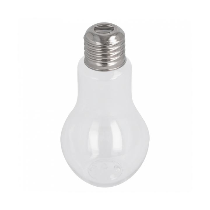 Plastic Bottle with Cap Light Bulb Design PET Clear 100ml (25 Units)