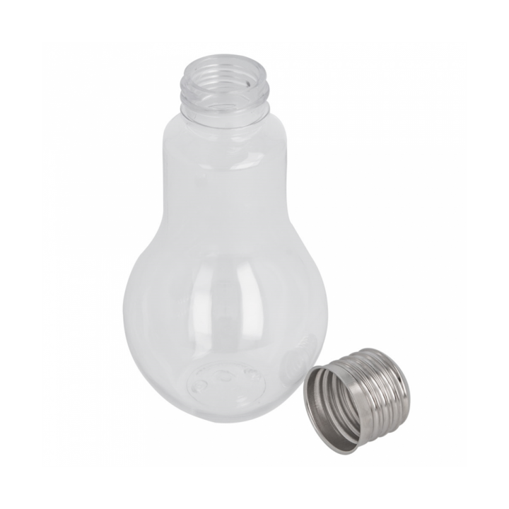 Plastic Bottle with Cap Light Bulb Design PET Clear 100ml (25 Units)