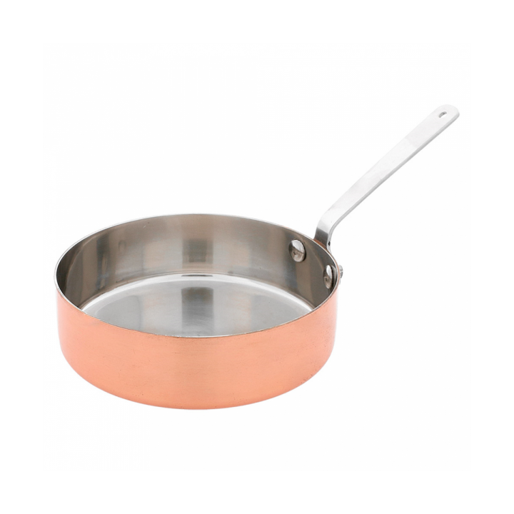 Serving Mini Fry Pan Tray Steel Copper Ø12x3,5cm (6 Units)