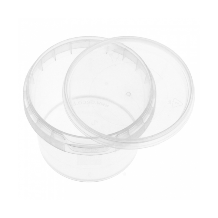 Plastic Deli Container with Plastic Lid PP Tamper-Evident 120ml Ø6,9cm (25 Units) 