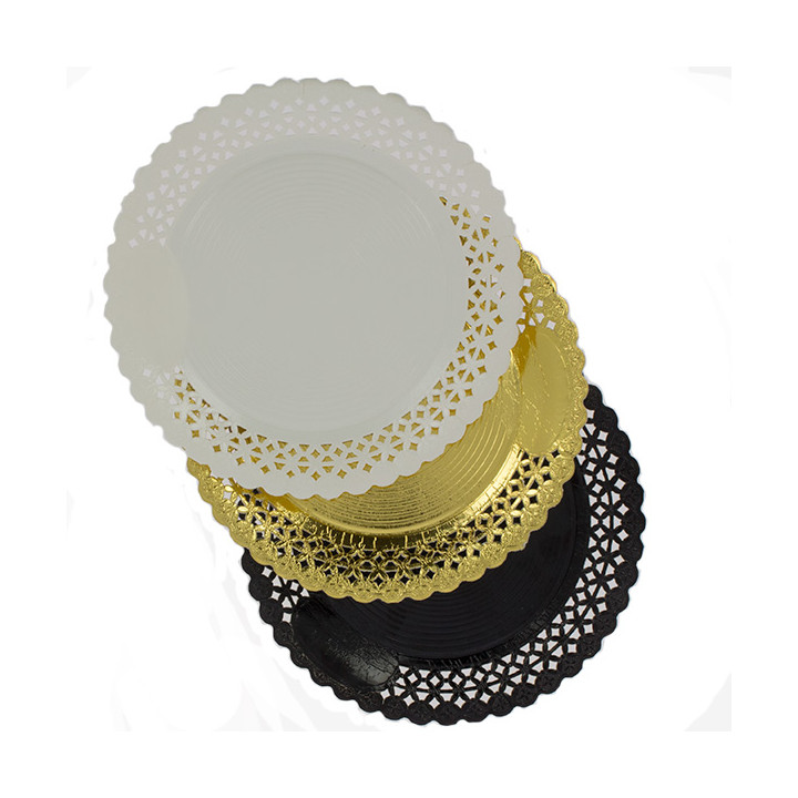Paper Plate Round Shape Doilie Gold 20cm (100 Units)