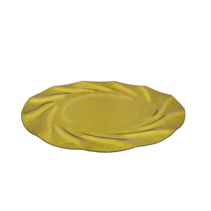 Paper Plate Round Shape Gold "Acuario" 35cm (25 Units) 