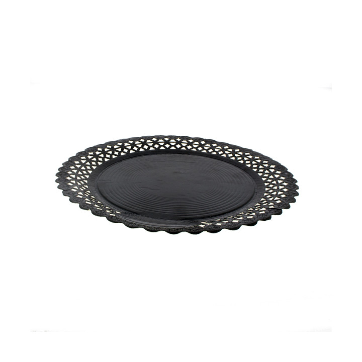 Paper Plate Round Shape Doilie Black 38cm (100 Units)
