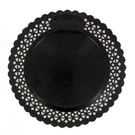 Paper Plate Doily Round Shape Black 28cm (1 Units)