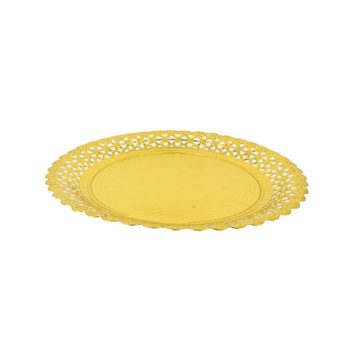 Paper Plate Round Shape Doilie Gold 30cm (100 Units)