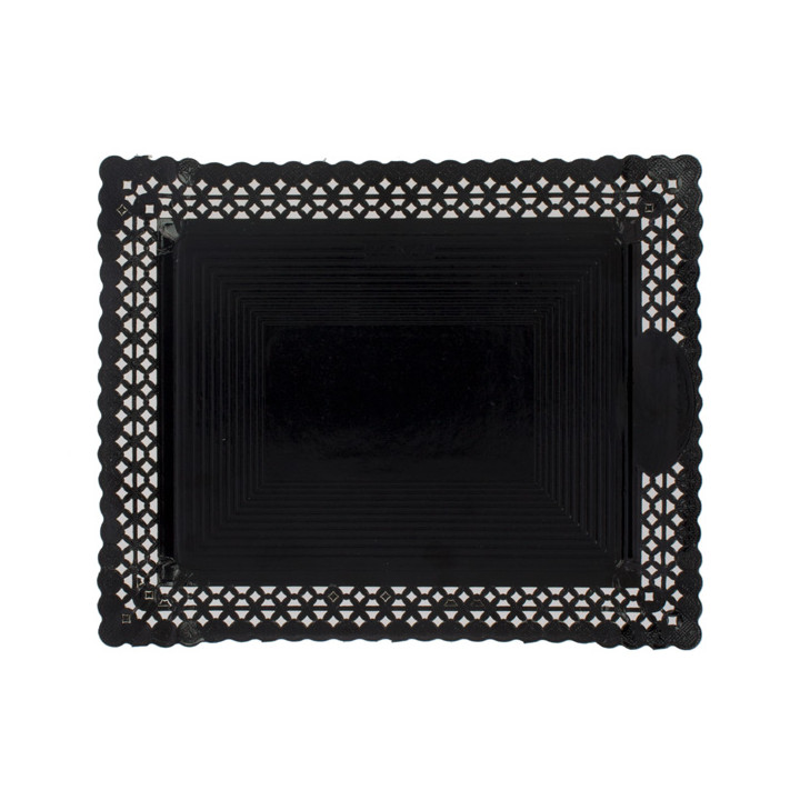 Paper Doilies Round shape Black 200 mm (100 Units)