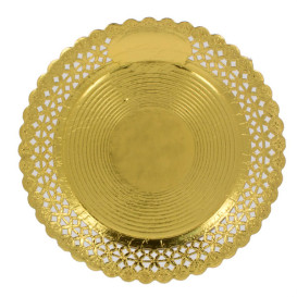 Paper Plate Doily Round Shape Gold 32cm (1 Units)