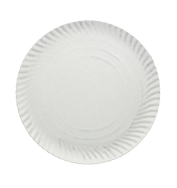Paper Plate Round Shape White 23cm 600g/m2 (500 Units)