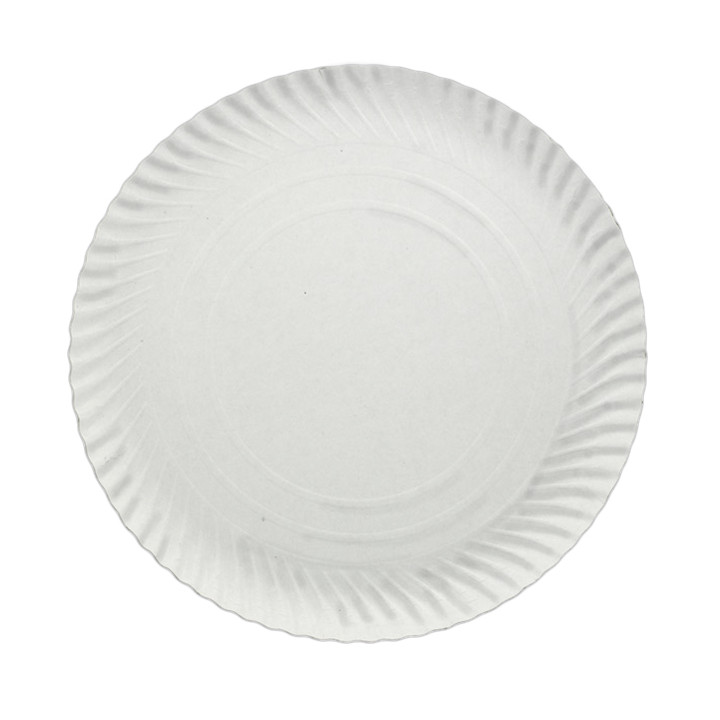 Paper Plate Round Shape White 25cm 600g/m2 (500 Units)