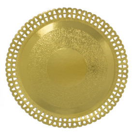 Paper Plate Doily Round Shape Gold 26 cm (1 Units)