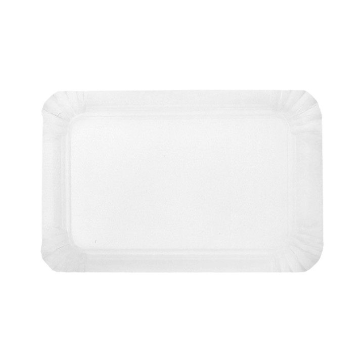 Paper Tray Rectangular shape White 14x21 cm (100 Units)  