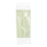 Plastic Cutlery kit PS Fork, Spoon, Knife and Napkin Clear (25 Units)
