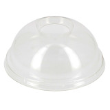 Plastic Dome Lid with Hole Ø9,5cm for PLA and PET Cups 265, 364, 425 and 550ml (100 Units)
