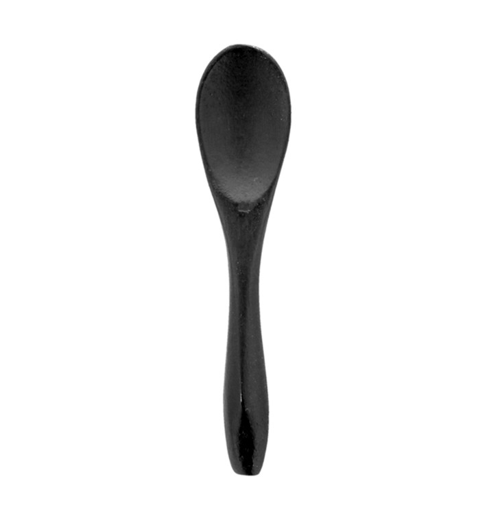 Bamboo Teaspoon Black 9cm (50 Units) 